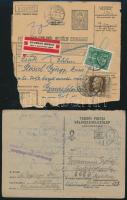 1944-1947 7 db tábori posta Szászrégenbe megküldve + 1 db hadifogoly lap + 1 db postai szállítólevél Gyimeslokba küldött belföldi csomaghoz (zsák élelem)
