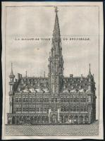 cca 1800 Brüsszel, városháza, metszet, kis szakadással, 20×15,5 cm