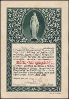 1936 Távírat, szentáldozási emlék, Mária.kongregációs emlék