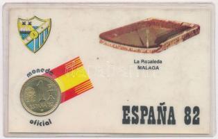 Spanyolország 1981. 1P aranyozott minipénz Malaga tokban T:1 Spain 1981. 1 Peseta gold plated mini coin in Malaga plastic case C:UNC