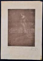 Senyei József (1885-1944): Táncz. Mezzotintó, papír (kifakult), jelzett, 21,5×16 cm