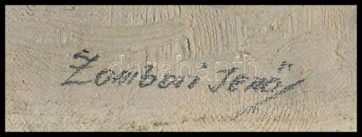 Zombori Jenő (?-?): Vitorlások. Olaj, vászon, jelzett, 14×20 cm