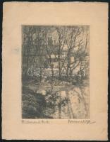 Baranszky Emil László (1877-1941): Richmond park, rézkarc, papír, jelzett, 11,5×8,5 cm