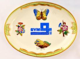 "Gyapjúmosó és Szövőgyár", Herendi Viktória mintás tálka, kézzel festett, jelzett, apró ko...