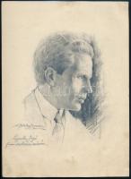Pataky Ferenc(1897-?): Lypola finn szobrász portréja. Ceruza, papír, jelzett, 23×18 cm