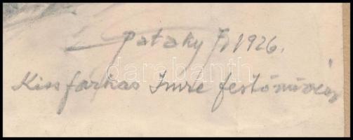 Pataky Ferenc(1897-?): Kiss Farkas Imre portréja. Ceruza, papír, jelzett, 14×12 cm