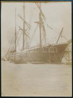 cca 1900 Háromárbócos vitorláshajó, fotó, 11,5×8,5 cm