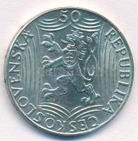 Csehszlovákia 1949. 50K Ag "Sztálin" T:1- 
Czechoslovakia 1949. 50 Korun Ag "Stalin&...