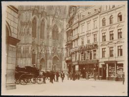 cca 1910 Köln, Andreaskloster, dóm, utcakép, 8,5×11,5 cm