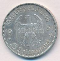 Német Harmadik Birodalom 1934J 5M Ag "Náci hatalom első évfordulója" T:2 kis ph.
German T...