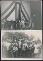 1948 Baja, Független Újság ünnepsége, 2 db fotó, 12,5×17,5 cm
