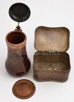 Vegyes réz tétel, ékszeres doboz, kupa, tanítóképző plakett