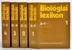 Biológiai Lexikon 1-4. sz. Szerk.: Straub F. Brunó. Bp., 1987, Akadémiai Kiadó. Harmadik kiadás. Kiadói egészvászon-kötés, kiadói papír védőborítóban.