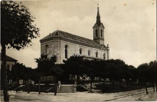 1928 Pápa, Anna kápolna. Kiadja Kiss Tivadar + Szentgotthárd-Budapest vasút bélyegző + Pápa P.U. állomás pecsét