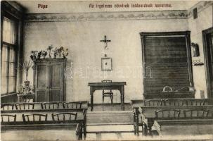 1917 Pápa, az Irgalmas Nővérek Intézetének tanterme, belső. Az Irgalmas Nőverek saját kiadása (fl)