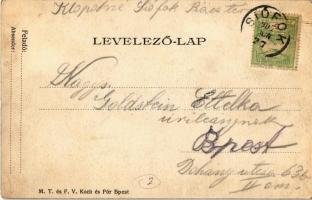 1907 Siófok, Sió részlet, híd. M. T. és F. V. Koch és Pór (kis szakadás / small tear)