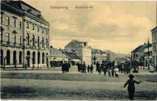 1916 Zalaegerszeg, Kazinczy tér, Szálloda az Arany Bárányhoz, üzletek. Kiadja Komlos M. Miksa