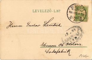 1904 Budapest VIII. Kálvin tér, Nemzeti Múzeum, szökőkút, villamos. Erdélyi cs. és kir. udv. fénykép...