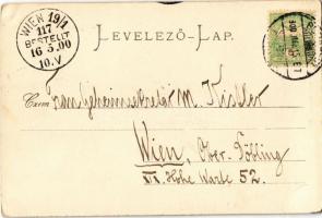 1900 Budapest XIV. Városliget, Vajdahunyad vára, udvar, kerékpáros, Történelmi főcsoport (EK)