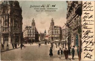 1906 Budapest V. Klotild paloták, Kígyó tér (Ferenciek tere), üzletek, Erzsébet híd (EK)