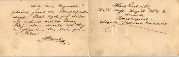 1906 Budapest I. Királyi vár látképe. Kihajtható panorámalap. Erdélyi cs. és kir. udv. fényképész fe...