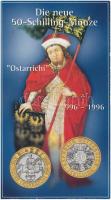 Ausztria 1996. 50Sch Bi "Osztrák Millenium" német nyelvű karton díszlapon T:1  Austria 1996. 50 Schilling Bi "Austrian Millenium" on German language cardboard information sheet C:UNC  Krause KM#3038