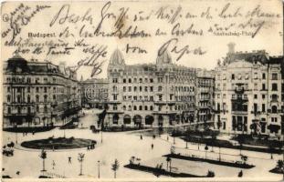 1906 Budapest V. Szabadság tér, a Sváb ház földszintjén héber feliratos bejáratok