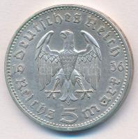 Német Harmadik Birodalom 1936A 5M Ag "Hindenburg" T:2
German Third Reich 1936A 5 Mark Ag ...