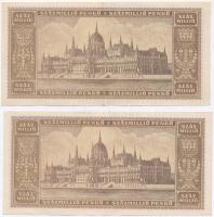 1945. 100.000P (2x) sorszámkövetők + 1946. 100.000.000P (2x) sorszámkövetők T:II-III