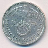 Német Harmadik Birodalom 1936A 5M Ag "Hindenburg" T:2
German Third Reich 1936A 5 Mark Ag ...