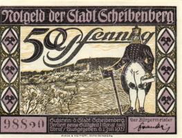 Német Birodalom/Weimari Köztársaság/Scheibenberg 1921. 50Pf 6klf teljes sor T:I