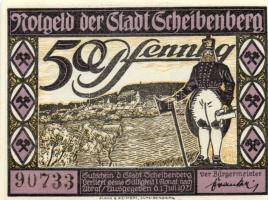 Német Birodalom/Weimari Köztársaság/Scheibenberg 1921. 50Pf 6klf teljes sor T:I