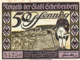 Német Birodalom/Weimari Köztársaság/Scheibenberg 1921. 50Pf 6klf teljes sor T:I