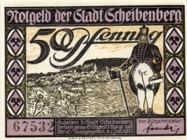 Német Birodalom/Weimari Köztársaság/Scheibenberg 1921. 50Pf 6klf teljes sor T:I