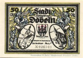 Német Birodalom/Weimari Köztársaság/Döbeln 1921. 50Pf 8klf teljes sor T:I
