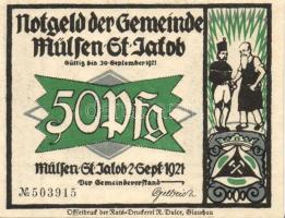 Német Birodalom/Weimari Köztársaság/Mülsen-St. Jacob 1921. 50Pf 8klf teljes sor T:I