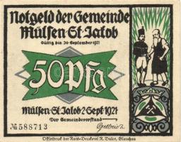 Német Birodalom/Weimari Köztársaság/Mülsen-St. Jacob 1921. 50Pf 8klf teljes sor T:I