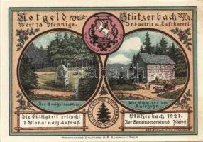 Német Birodalom/Weimari Köztársaság/Stützerbach 1921. 50Pf 5klf + 75Pf 2klf összesen 7klf teljes sor...