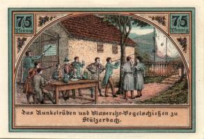 Német Birodalom/Weimari Köztársaság/Stützerbach 1921. 50Pf 5klf + 75Pf 2klf összesen 7klf teljes sor...