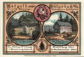 Német Birodalom/Weimari Köztársaság/Stützerbach 1921. 50Pf 5klf + 75Pf 2klf összesen 7klf teljes sor...