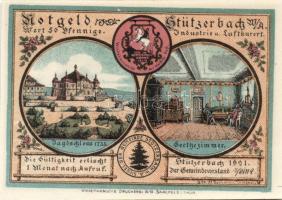 Német Birodalom/Weimari Köztársaság/Stützerbach 1921. 50Pf 5klf + 75Pf 2klf összesen 7klf teljes sor...