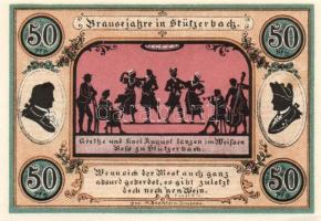 Német Birodalom/Weimari Köztársaság/Stützerbach 1921. 50Pf 5klf + 75Pf 2klf összesen 7klf teljes sor...