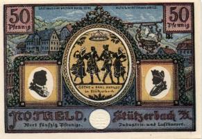 Német Birodalom/Weimari Köztársaság/Stützerbach 1921. 50Pf 5klf + 75Pf 2klf összesen 7klf teljes sor...