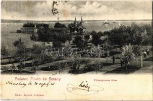 1905 Keszthely, Balaton fürdő és sétány. Kiadja Nádai Ignác (EK)