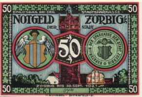 Német Birodalom/Weimari Köztársaság/Zörbig 1921. 50Pf 10klf teljes sor T:I