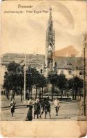 Temesvár, Timisoara; Prinz Eugen Platz / Jenő herceg tér, Rukavina emlékmű / square, Rukavina monument (kopott sarkak / worn corners)