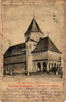 1918 Fogaras, Fagaras; Görögkatolikus templom. Kiadja Szinberger Manó / Biserica gr. cat. / Greek Catholic church (kopott sarkak / worn corners)