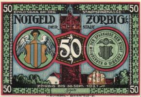 Német Birodalom/Weimari Köztársaság/Zörbig 1921. 50Pf 10klf teljes sor T:I