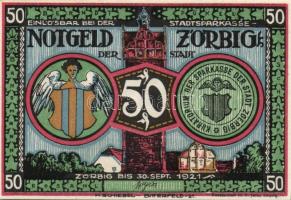 Német Birodalom/Weimari Köztársaság/Zörbig 1921. 50Pf 10klf teljes sor T:I