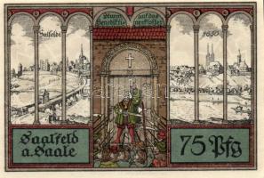 Német Birodalom/Weimari Köztársaság/Saalfeld 1921. 75Pf 5klf teljes sor T:I